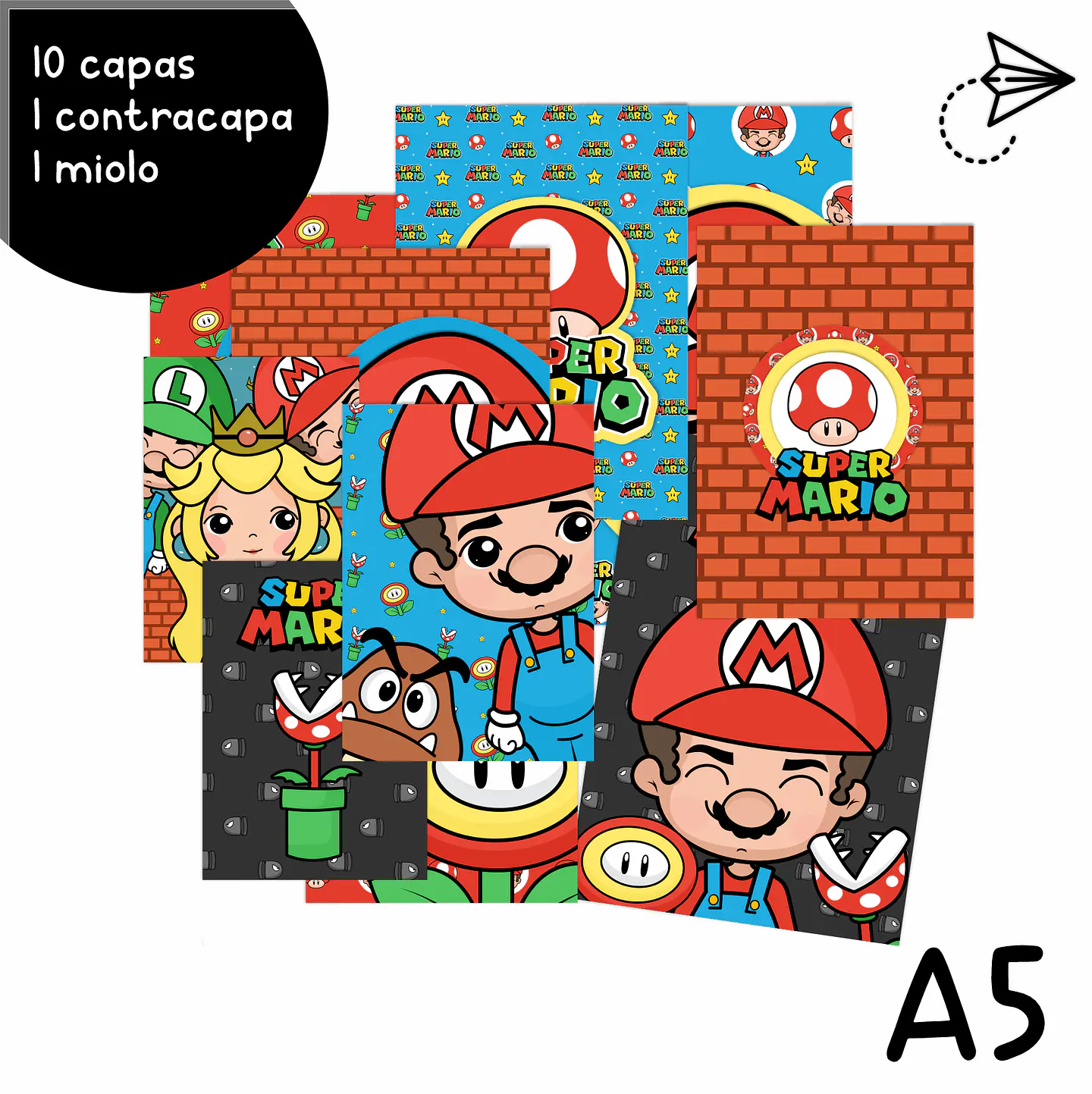 Encadernação - Caderno Mario Brós 1