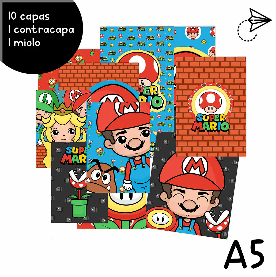 Encadernação - Caderno Mario Brós 1