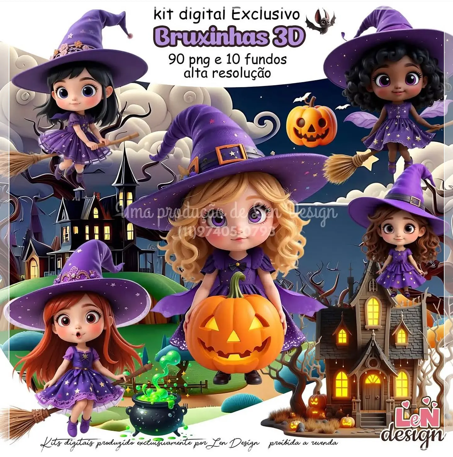 Kit Digital Bruxinhas 3d 1 1