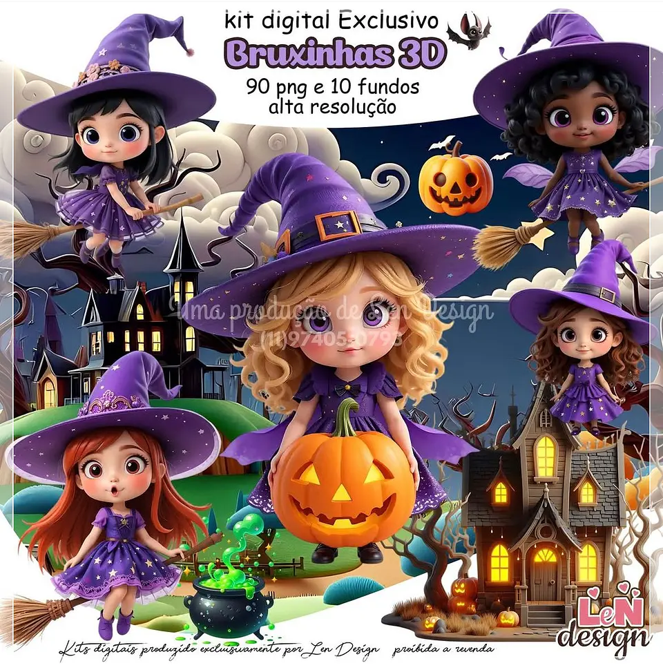 Kit Digital Bruxinhas 3d 1 1