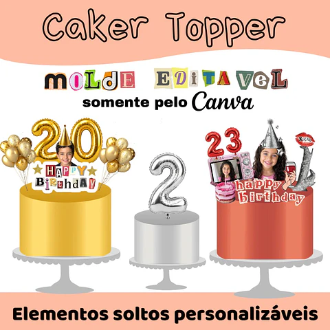 Arquivo de Corte - Molde Cake Topper
