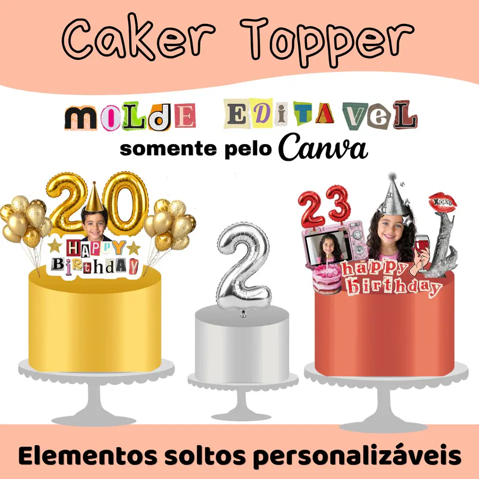 Arquivo de Corte - Molde Cake Topper 1