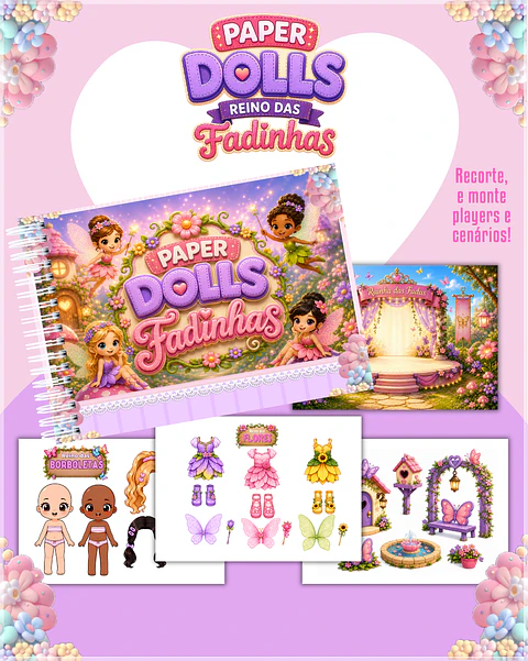 Encadernação - Paper Dolls Fadinhas