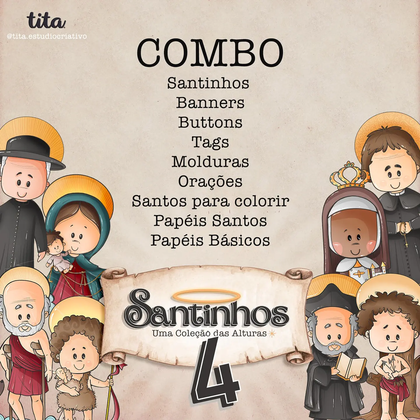 Kit Digital Combo Santinhos 90 1
