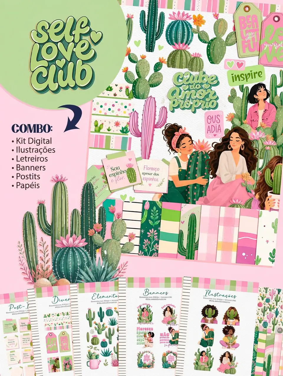 Kit Digital Self Love Combo Clube do Amor Próprio Cactos 7 1