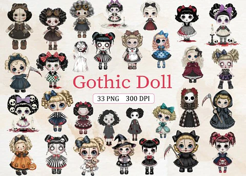 Kit Digital Bonecas Dool Gothicas 2