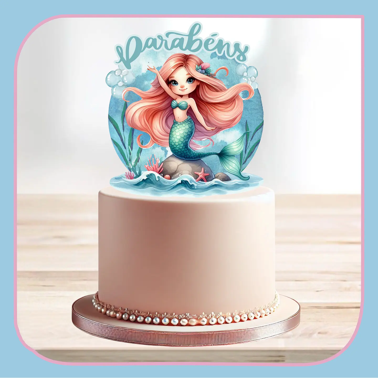 Arquivo de Corte Topo de Bolo Sereia 88 1
