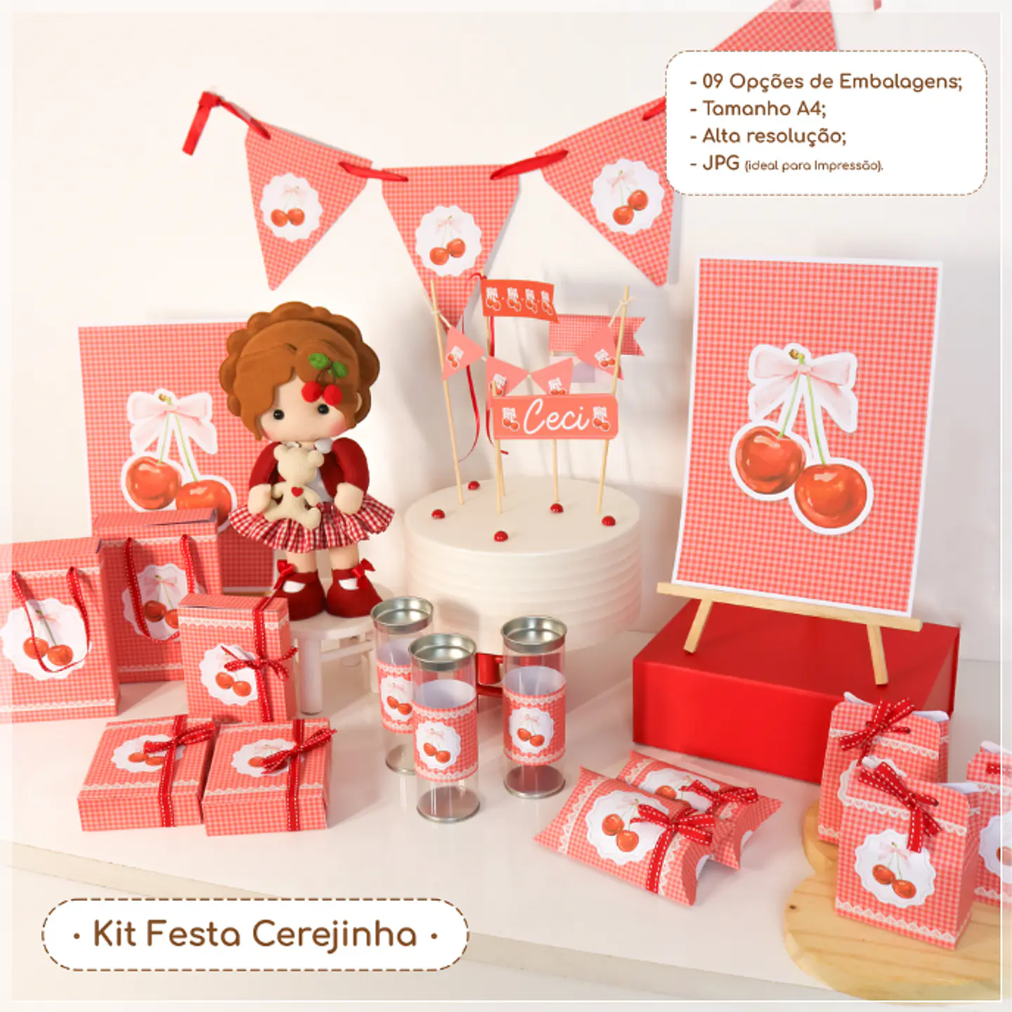 Arquivo de Corte Kit Festa Só um Bolinho Cerejinha 1 1
