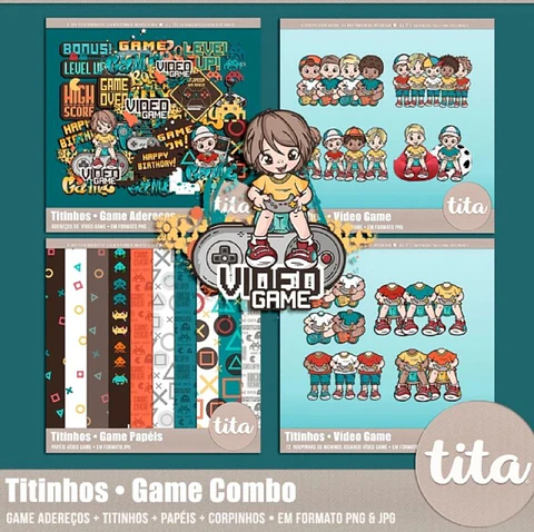Kit Digital Bonequinhos Menino Gamer Boy Titinhos 33