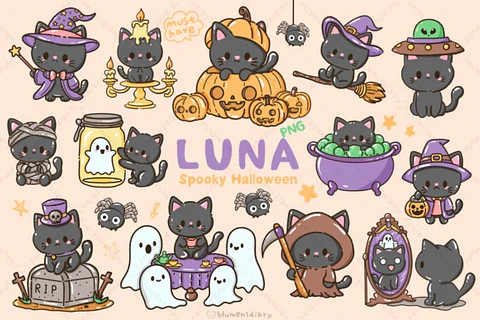 Kit Digital Luna Spooky Halloween 4