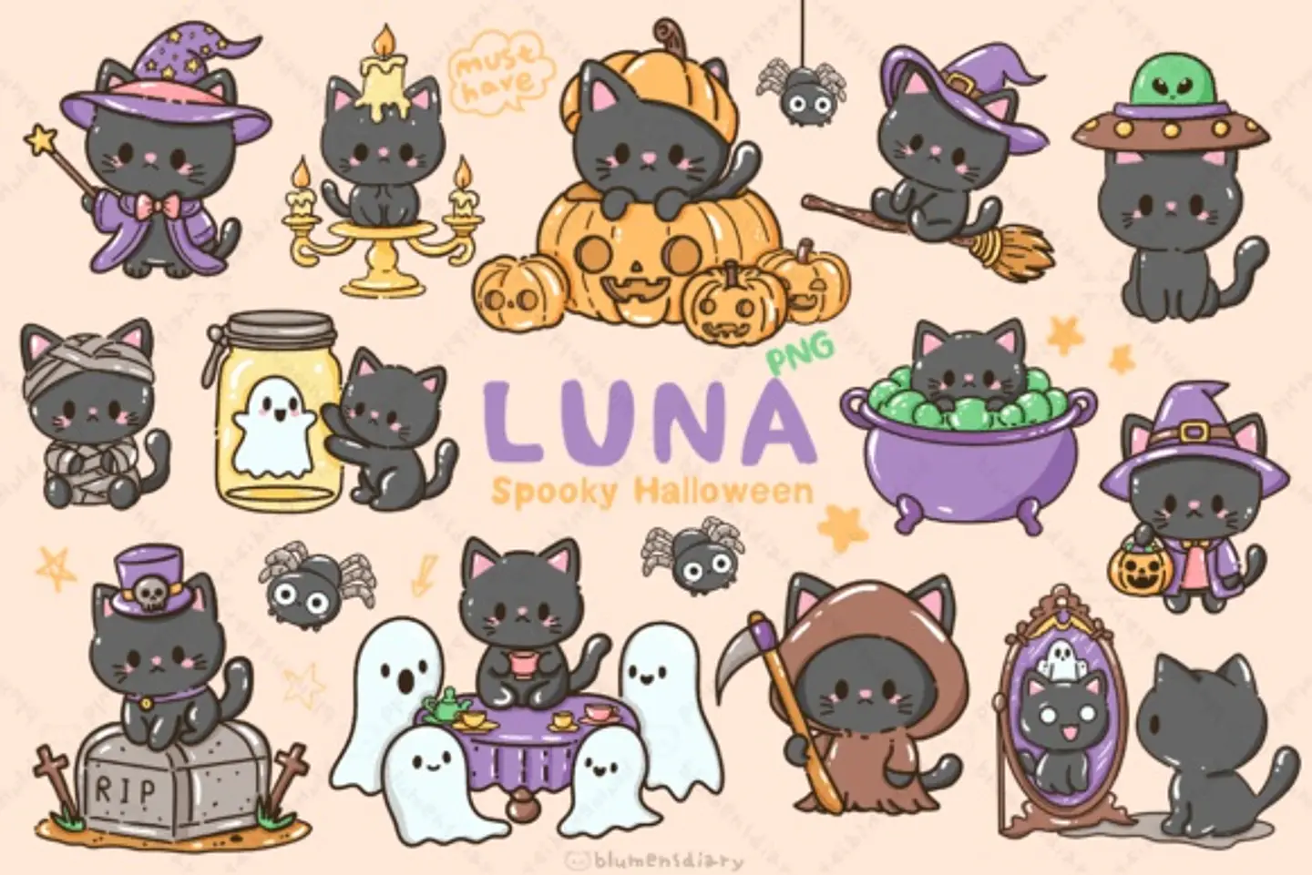 Kit Digital Luna Spooky Halloween 4 1