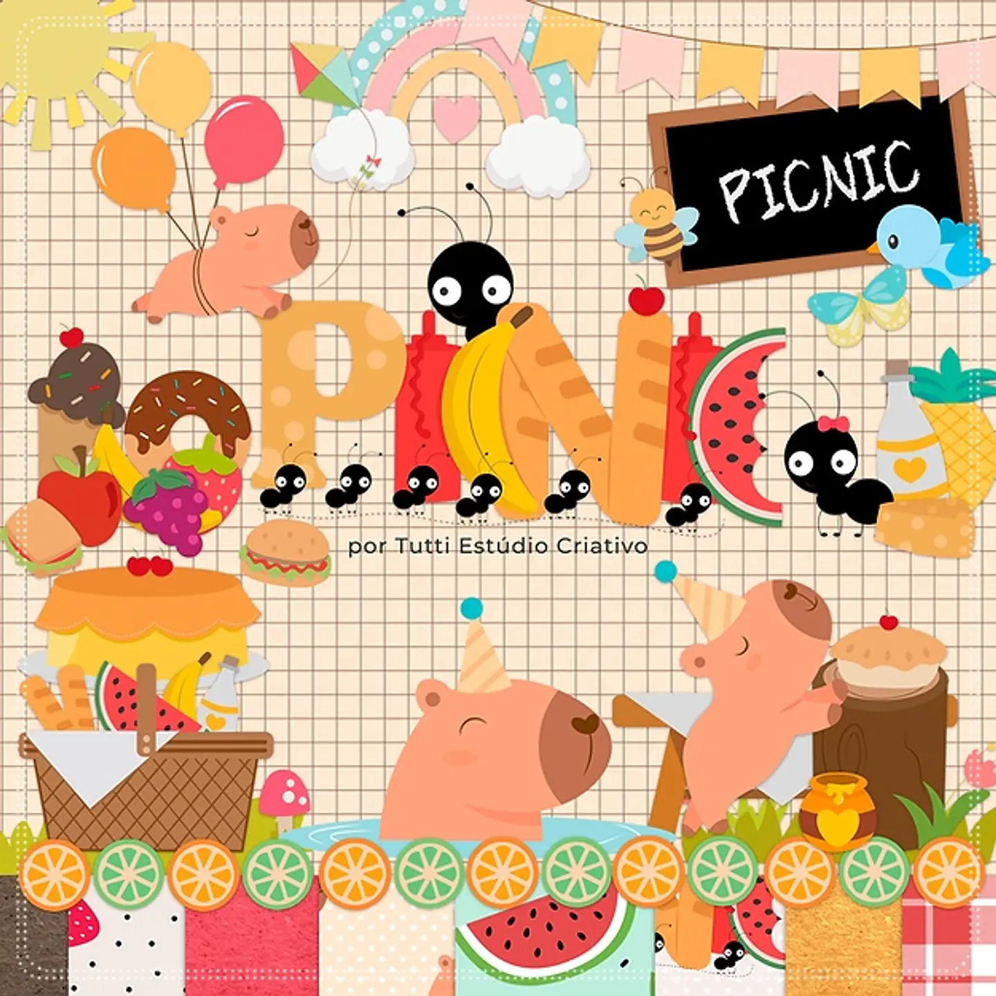 Kit Digital Picnic Capivara 39 1