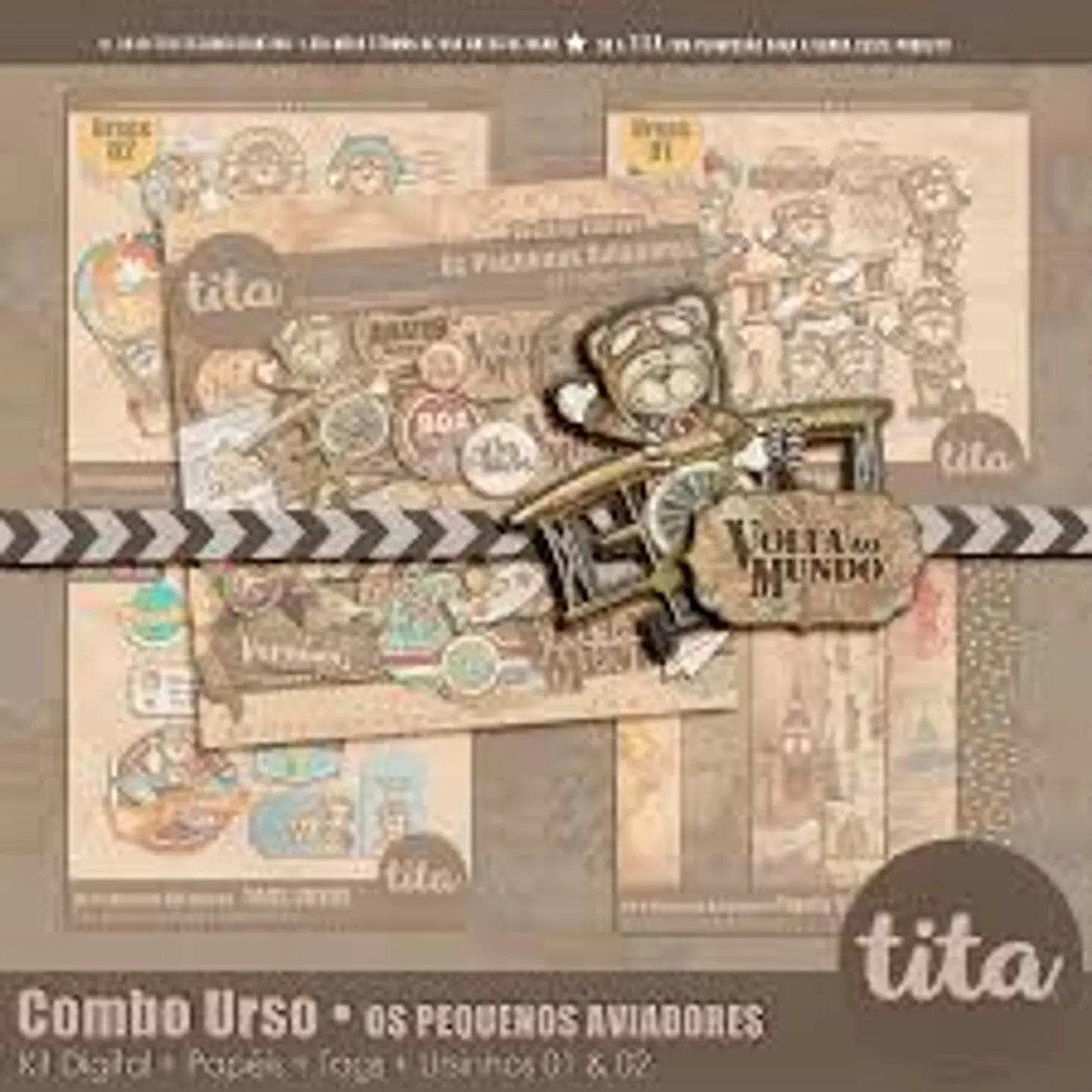 Kit Digital Os Pequenos Aviadores Combo Ursos 213 1
