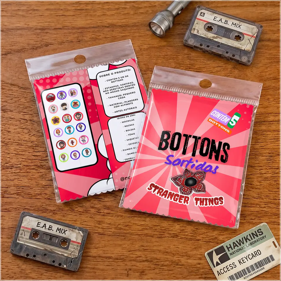 Arquivo de Corte - Bottons Stranger Things 1