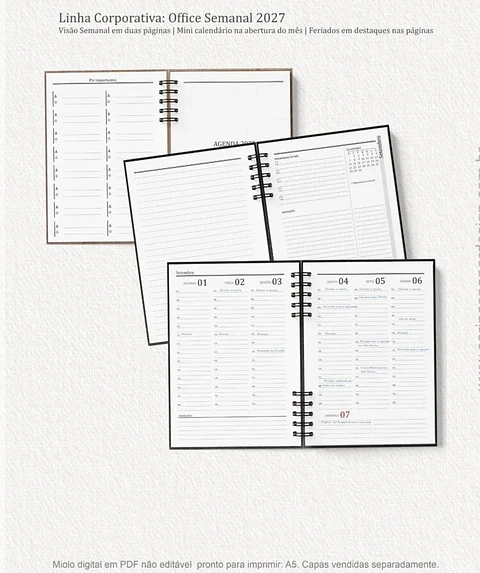 Encadernação - Miolo Agenda Office Semanal 27