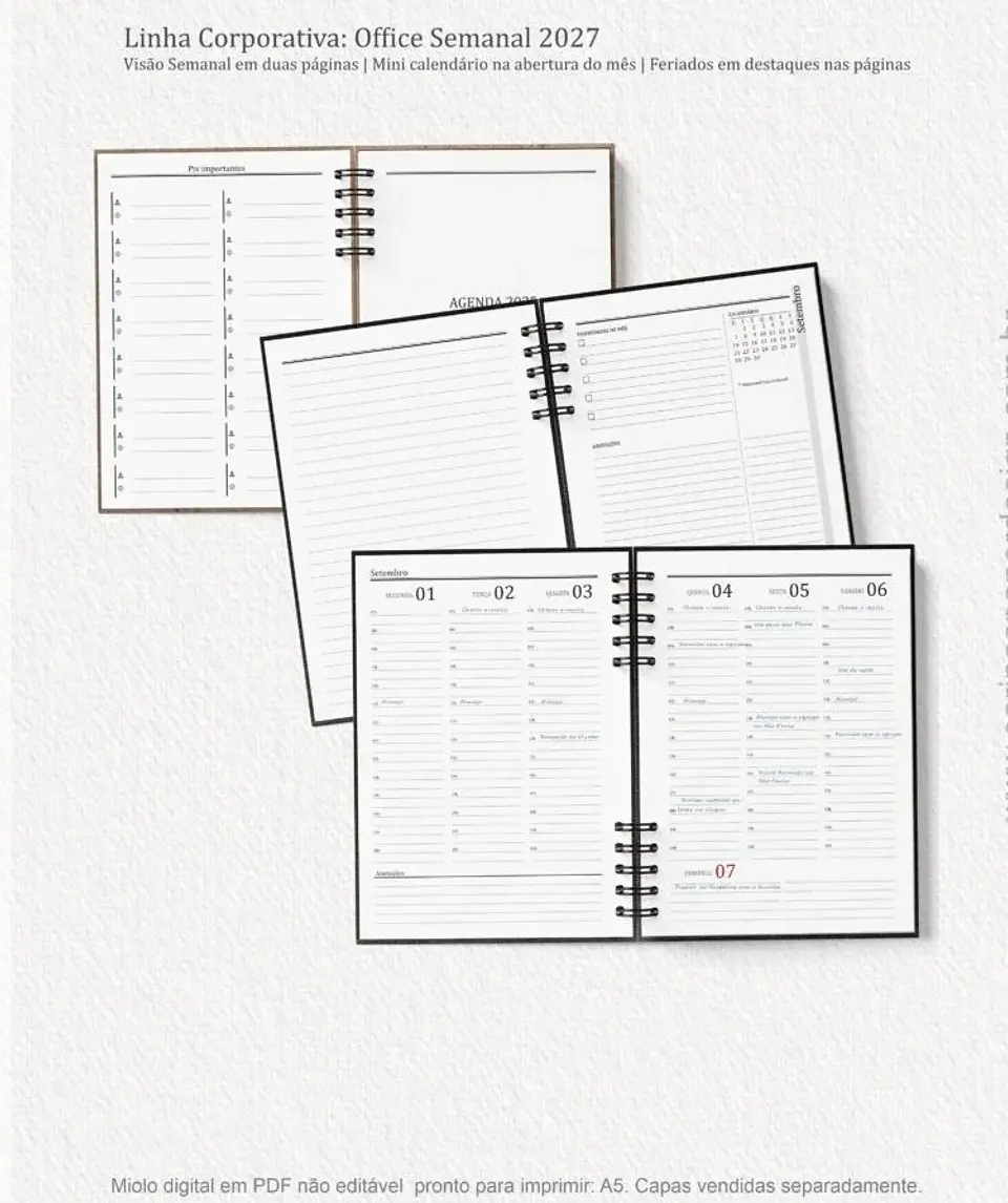 Encadernação - Miolo Agenda Office Semanal 27 1