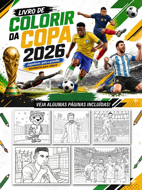 Encadernação - Livro de Colorir da Copa 2026