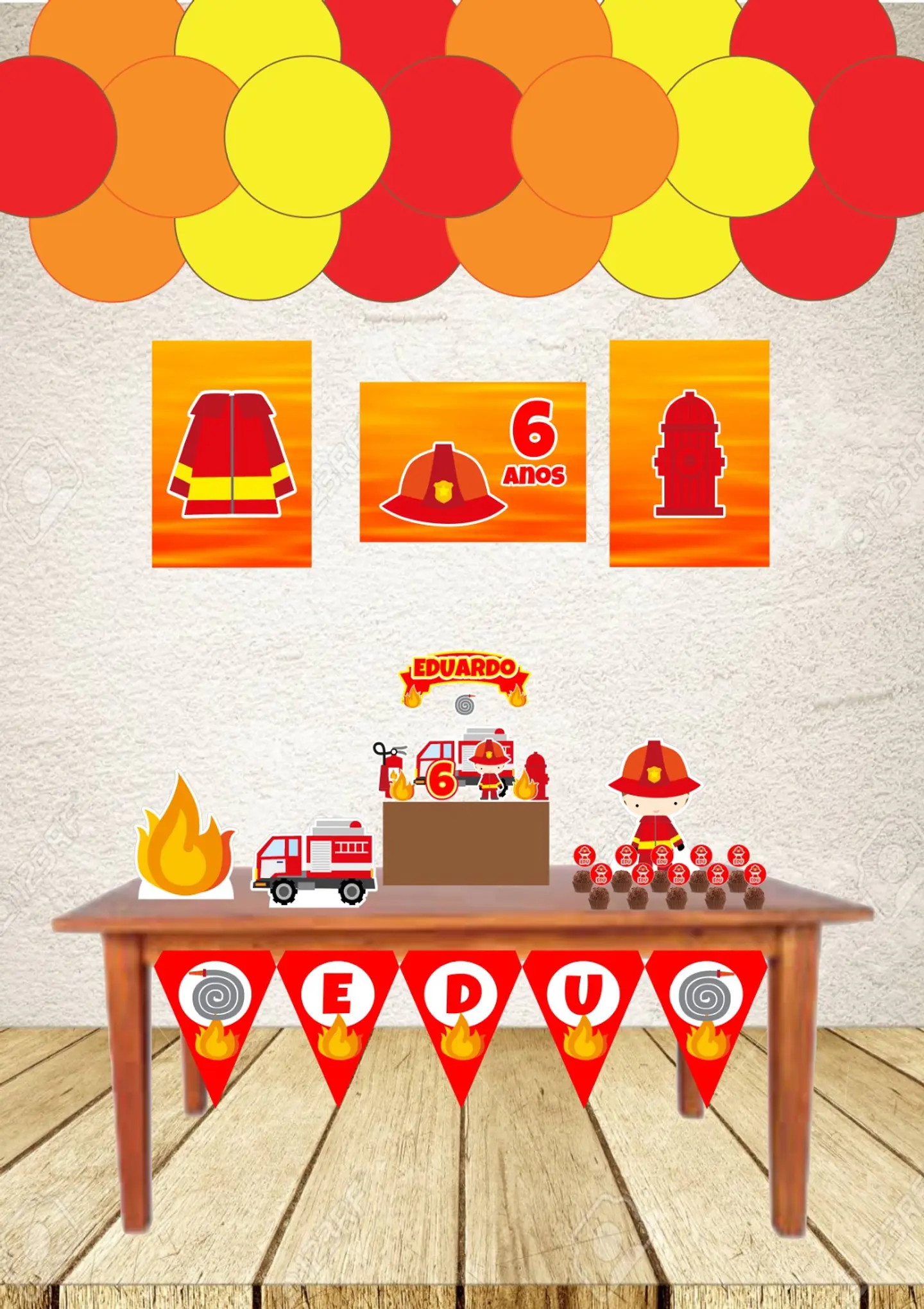 Arquivo de Corte Kit Festa Só um Bolinho Bombeiro 1 1