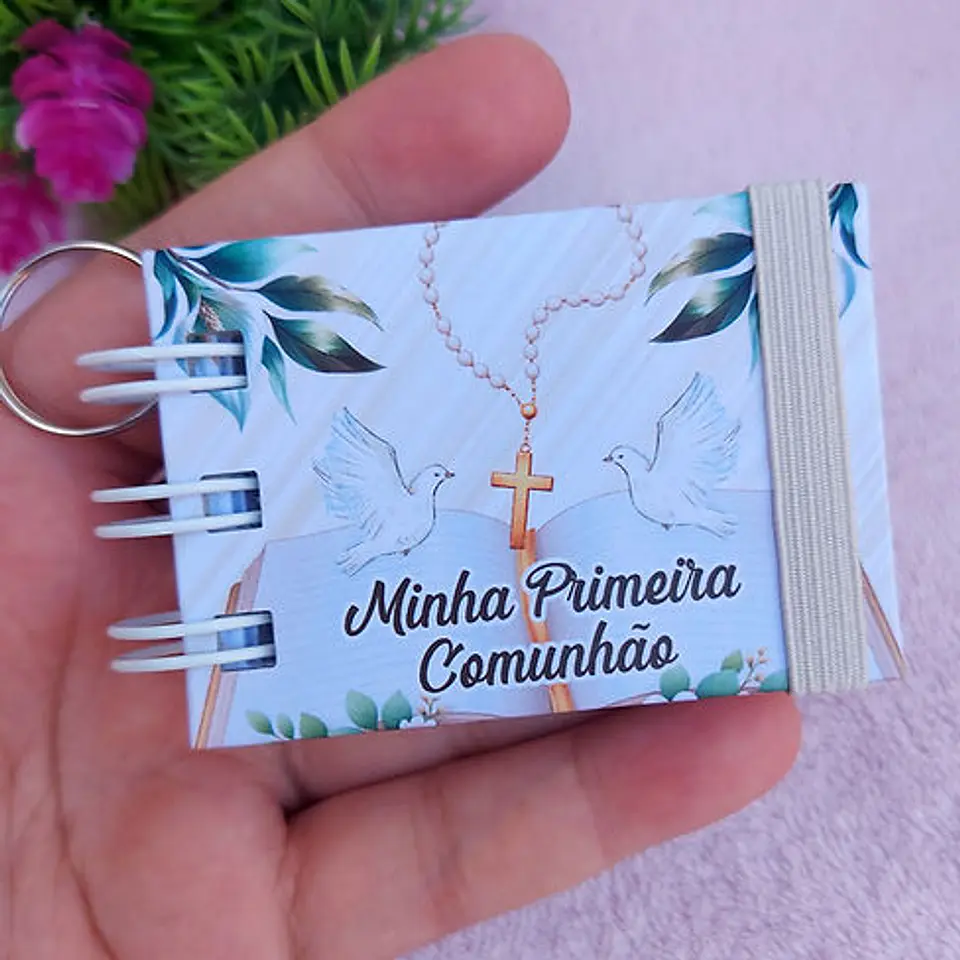 Mini Bíblia Chaveiro Eucaristia - Primeira Comunhão 1