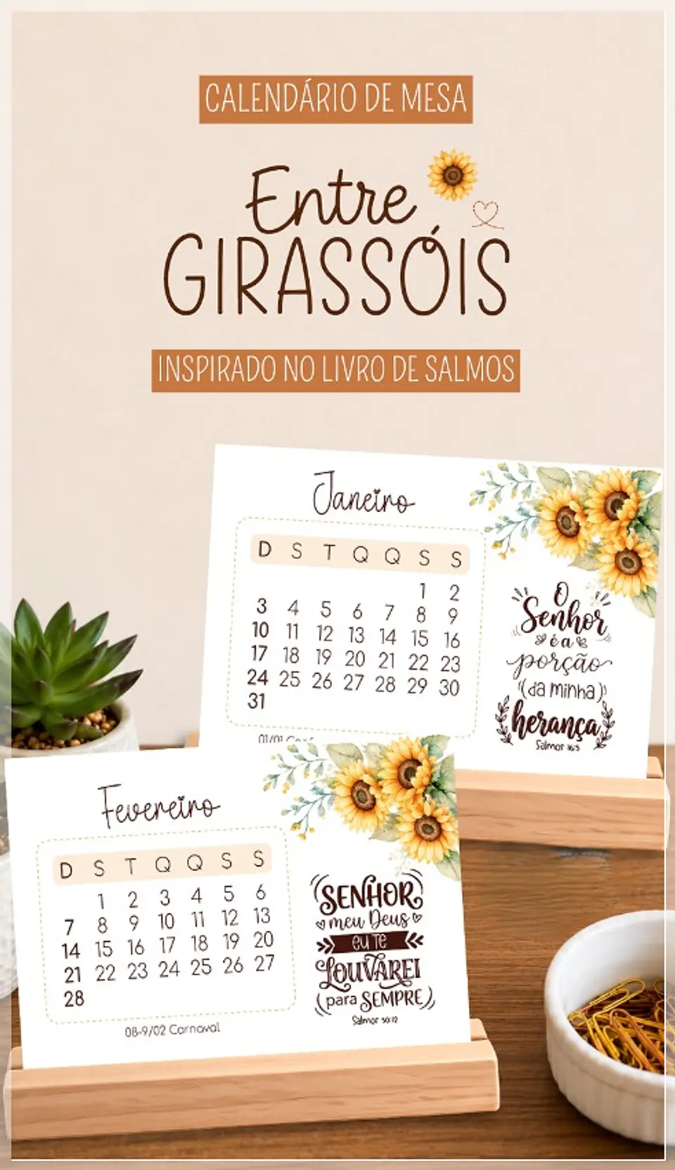 Encadernação - Calendário de Mesa Entre Girassóis A6 27 1