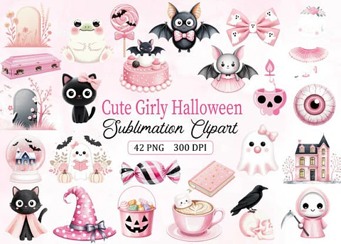 Kit Digital Hlloween Feminino Cute 6