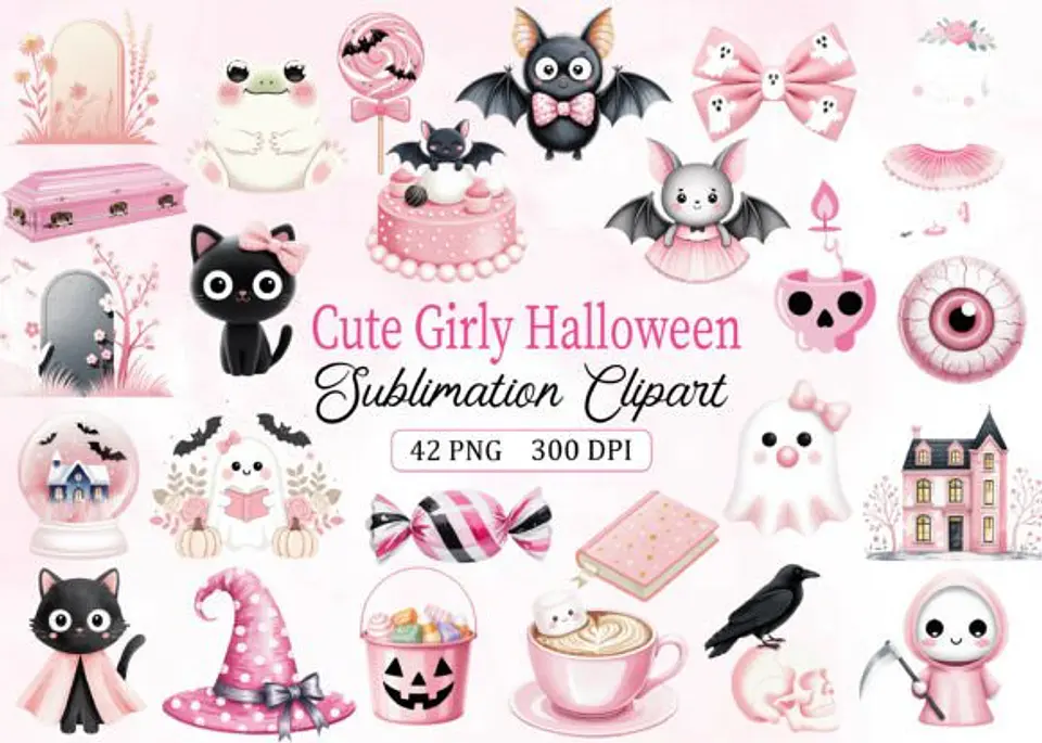 Kit Digital Hlloween Feminino Cute 6 1