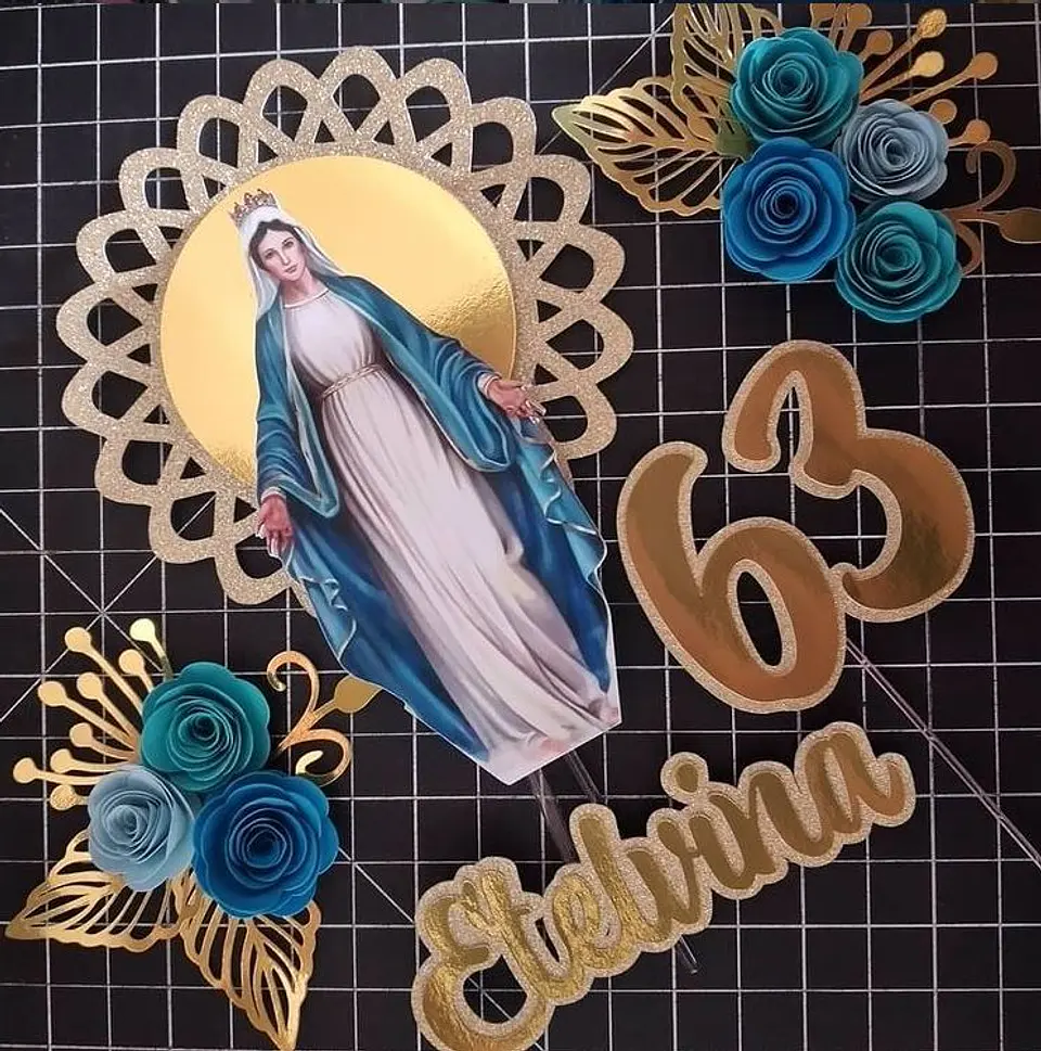 Arquivo de Corte Topo de Bolo Santa Santinhas Nossa Senhora 21 1