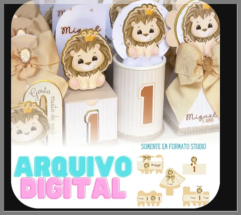 Arquivo de Corte Kit Festa Leão Leãozinho 1