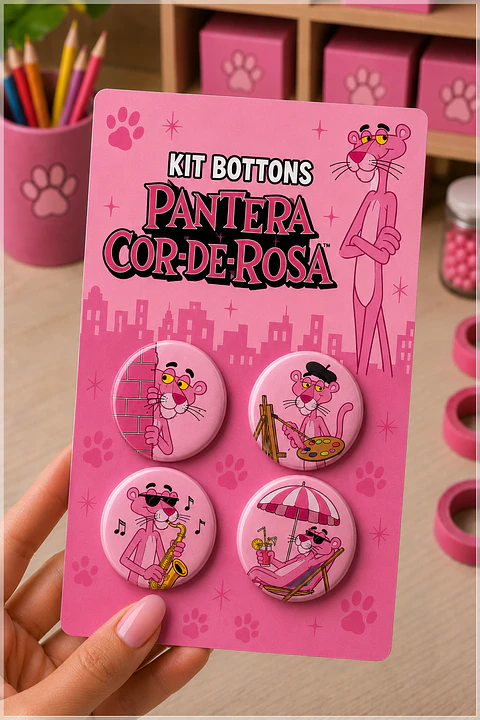 Arquivo de Corte Bottons Pantera Cor de Rosa 98
