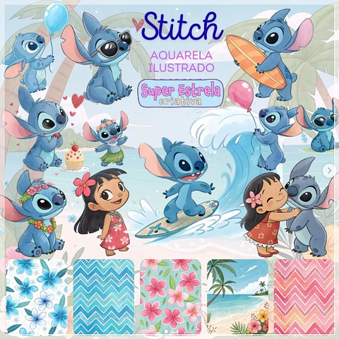 Kit Digital Stitch Aquarela 65