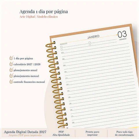 Encadernação - Agenda Clássica 27 1Dpp