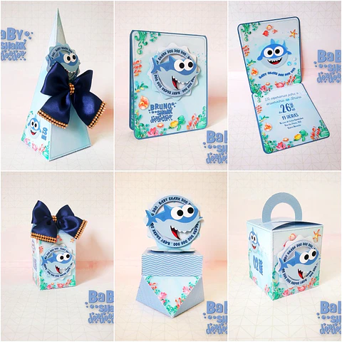 Arquivo de Corte Kit Festa Baby Shark 24
