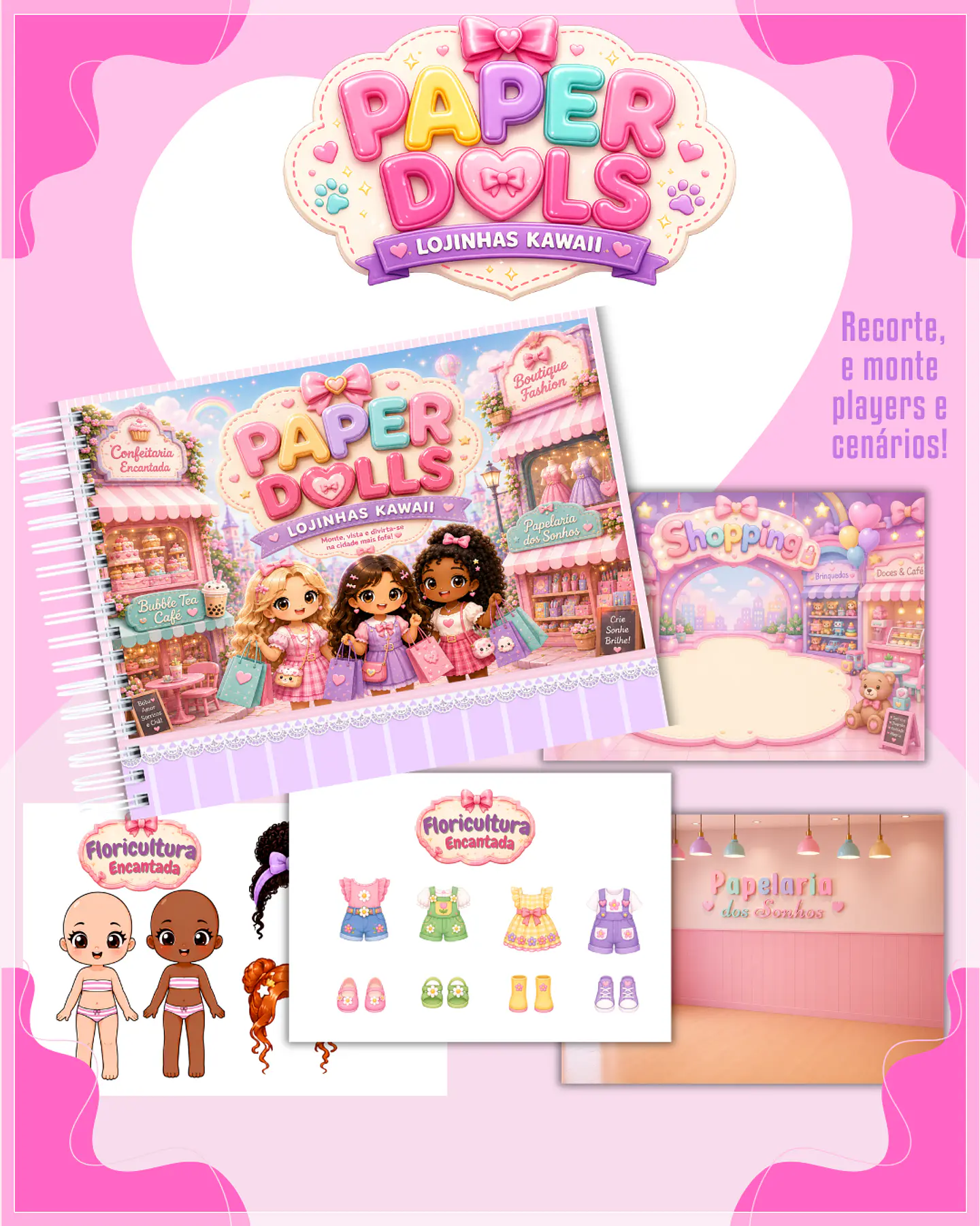 Encadernação - Paper Dolls Lojinhas Kawaii 1