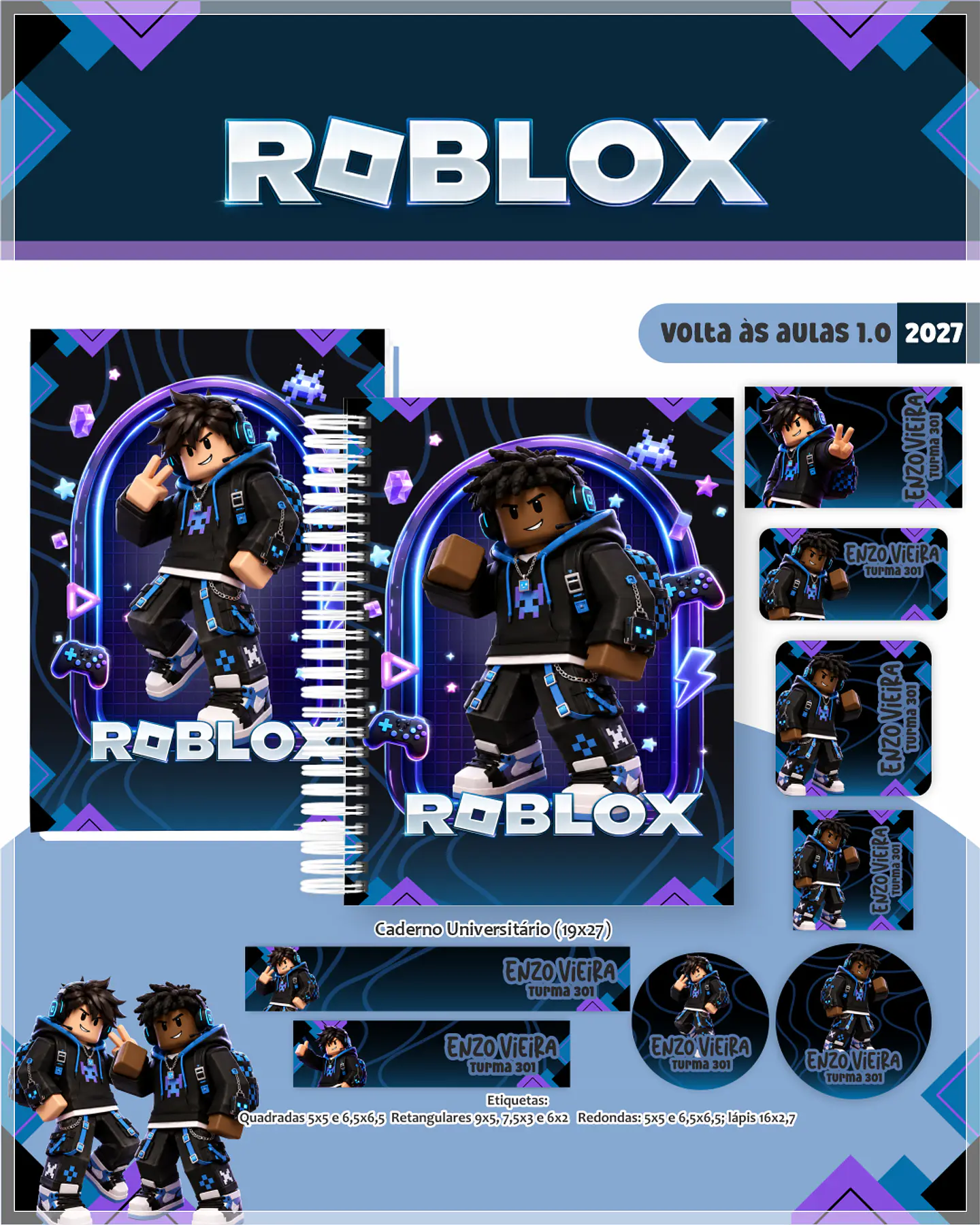 Encadernação - Coleção Escolar 1.0 Roblox 1