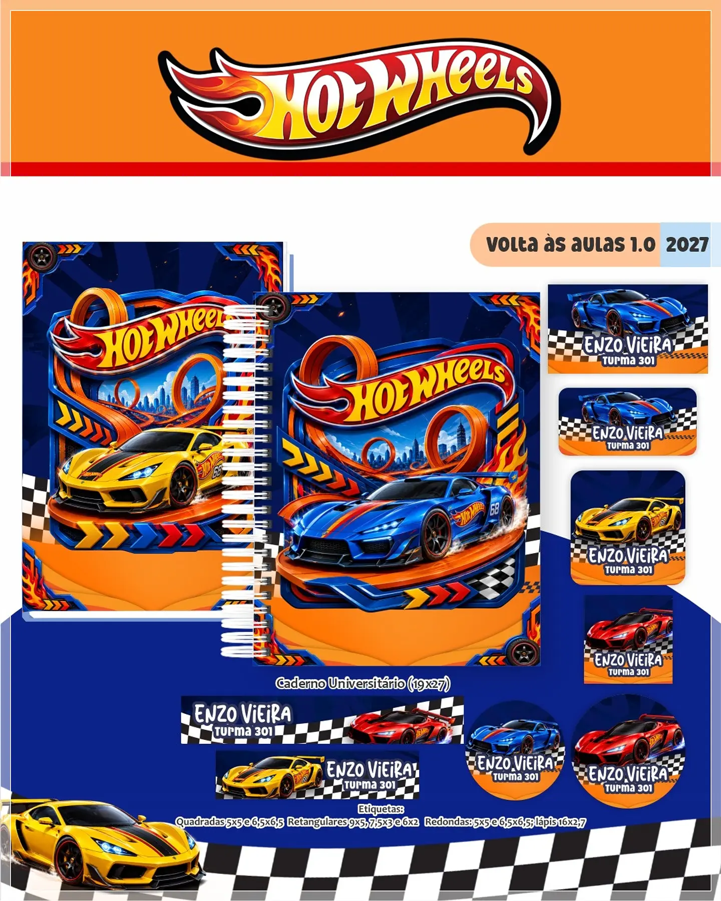 Encadernação - Coleção Escolar 1.0 Hot Wheels 1