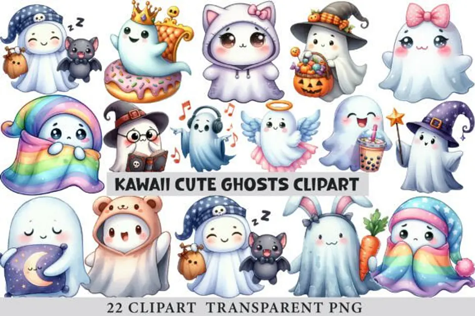 Kit Digital Fantasminhas Cute 2 1