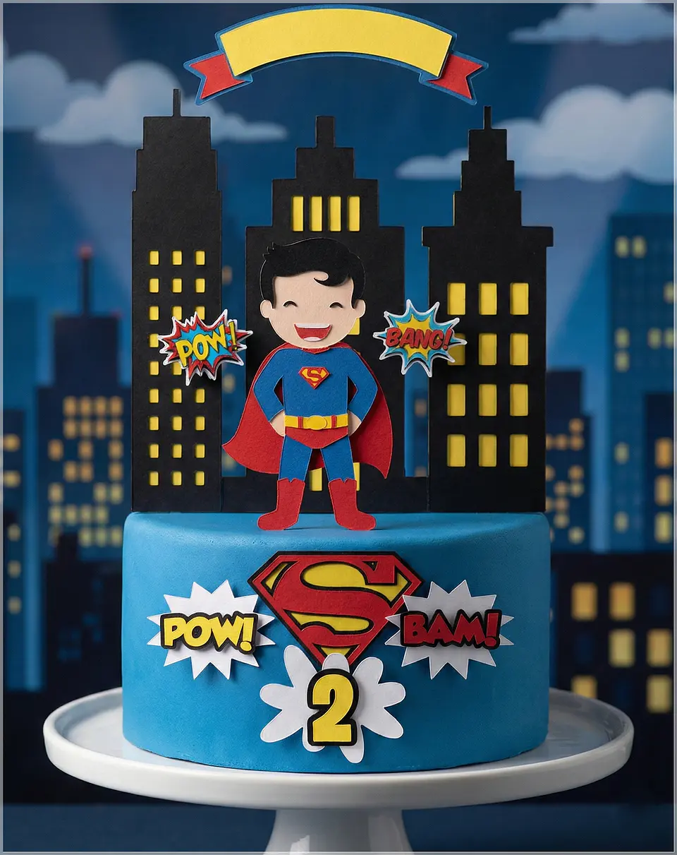Arquivo de Corte Topo de Bolo Super Man Super Homem 1 1