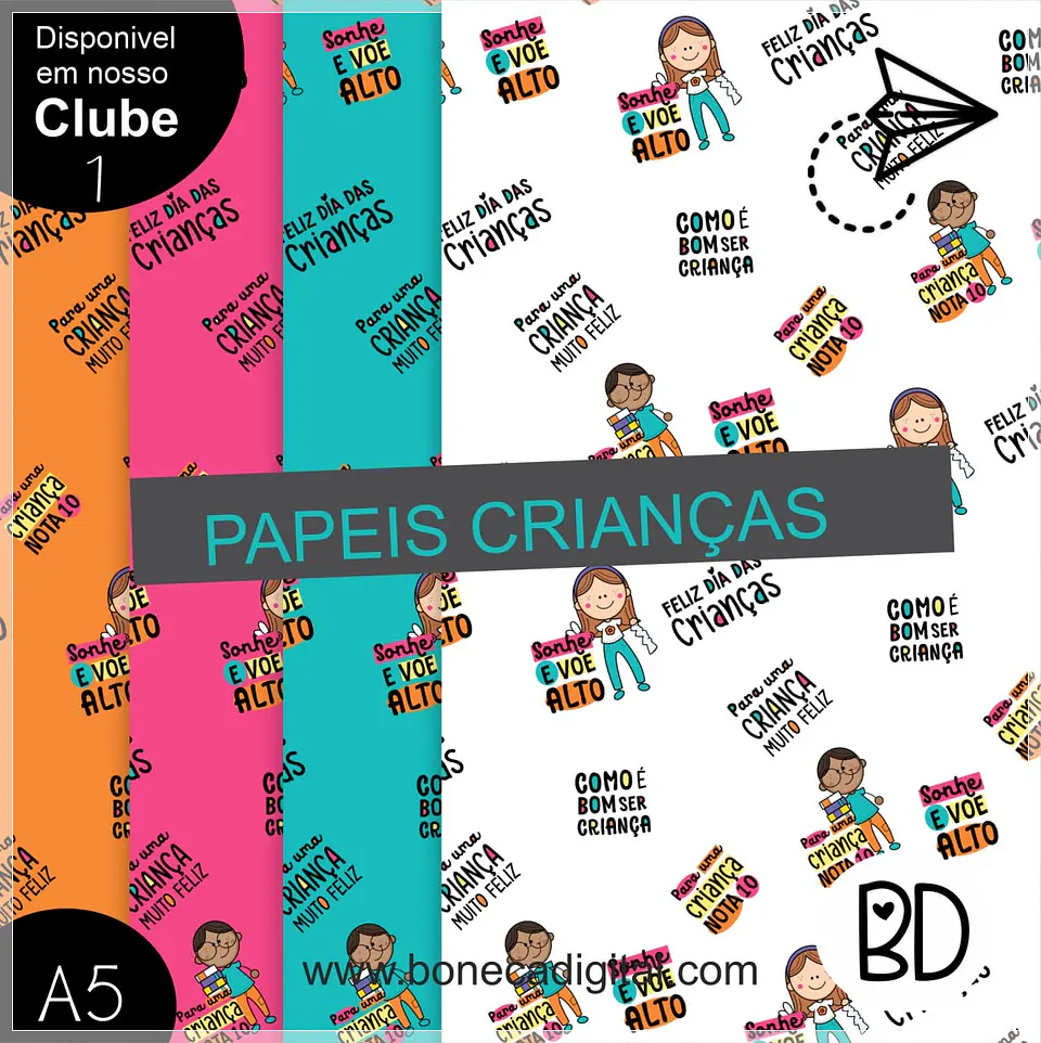 Kit Digital Dia das Crianças Papéis 4 1