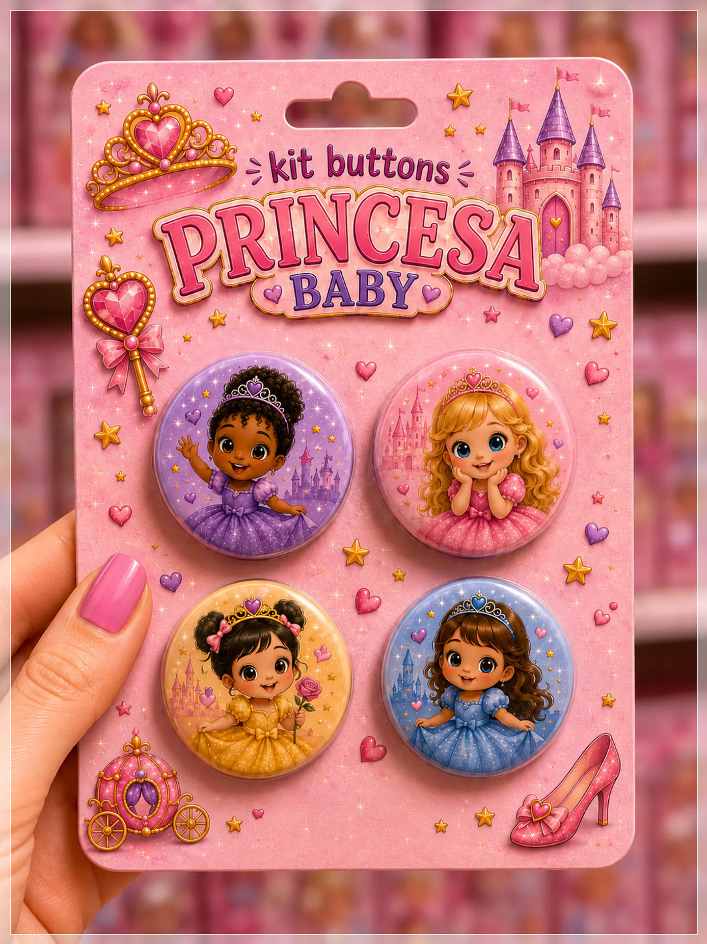 Arquivo de Corte Buttons Princesinha Baby 1