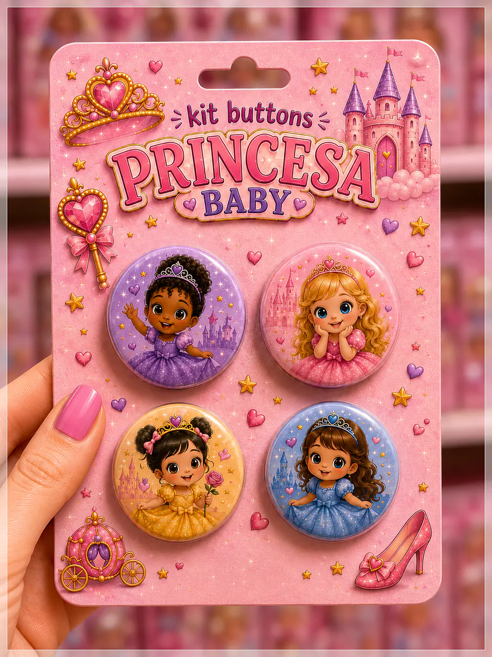 Arquivo de Corte Buttons Princesinha Baby 1
