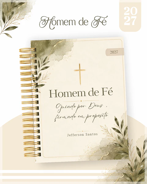 Encadernação - Agenda , Bloquinho , Calendário e Planner Homem de Fé