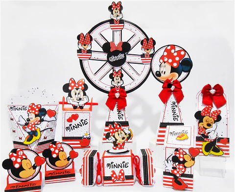 Arquivo de Corte Kit Festa Minnie Vermelha 2