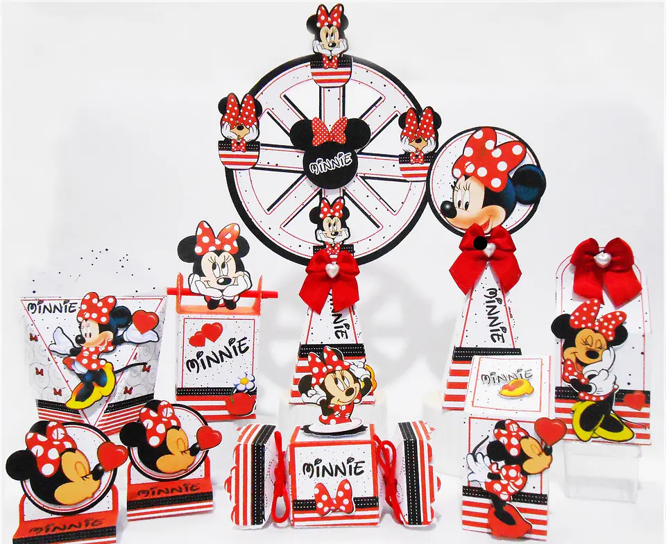 Arquivo de Corte Kit Festa Minnie Vermelha 2 1