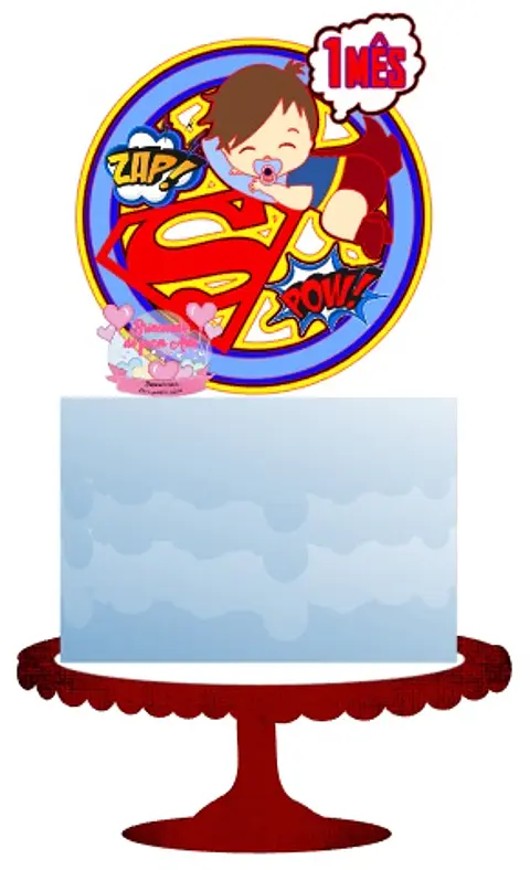 Arquivo de Corte Topo de Bolo Super Man Super Homem 12