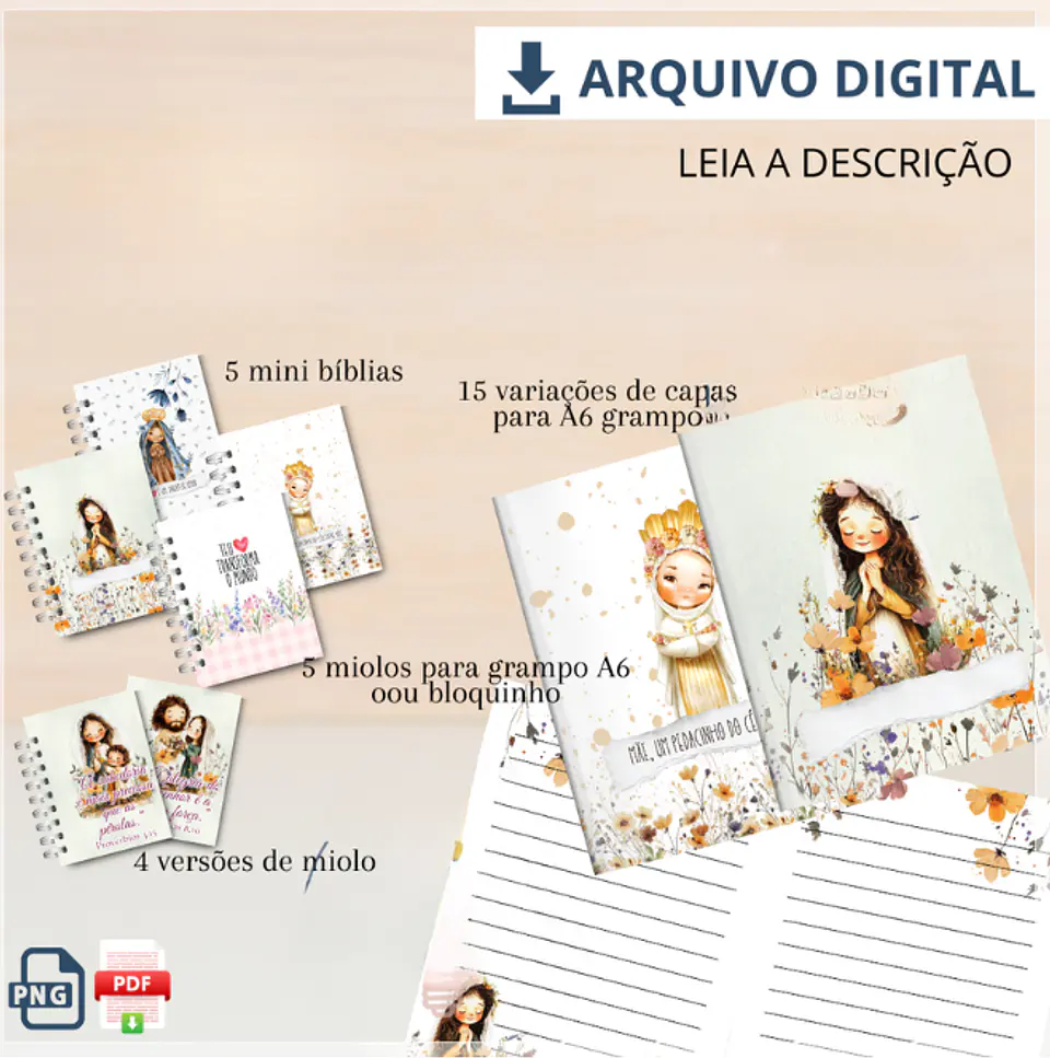 Encadernação - Mini Combo Mimos Caderno e Mini Biblia 1