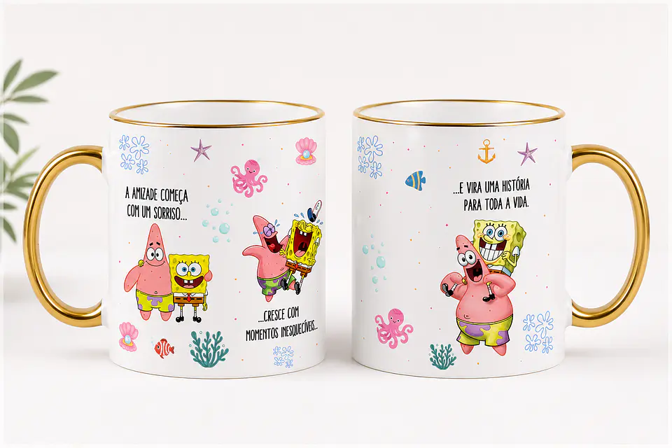 Sublimação - Caneca Amizade Bob Esponja 1