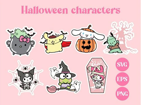 Kit Digital Caracteres de Halloween Sanrio 2