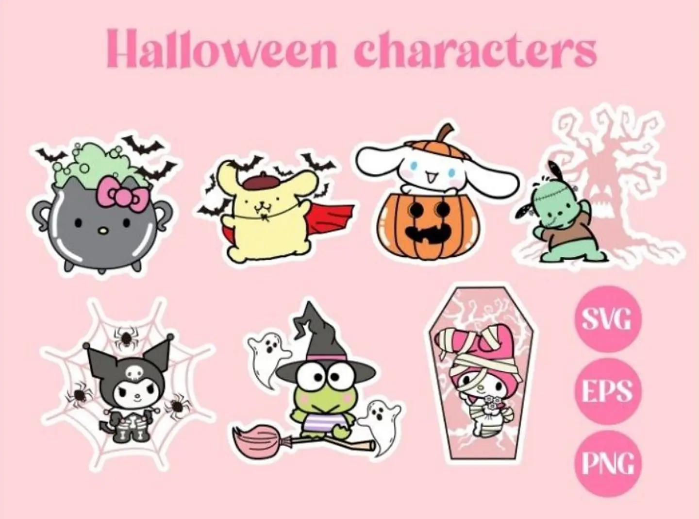 Kit Digital Caracteres de Halloween Sanrio 2 1