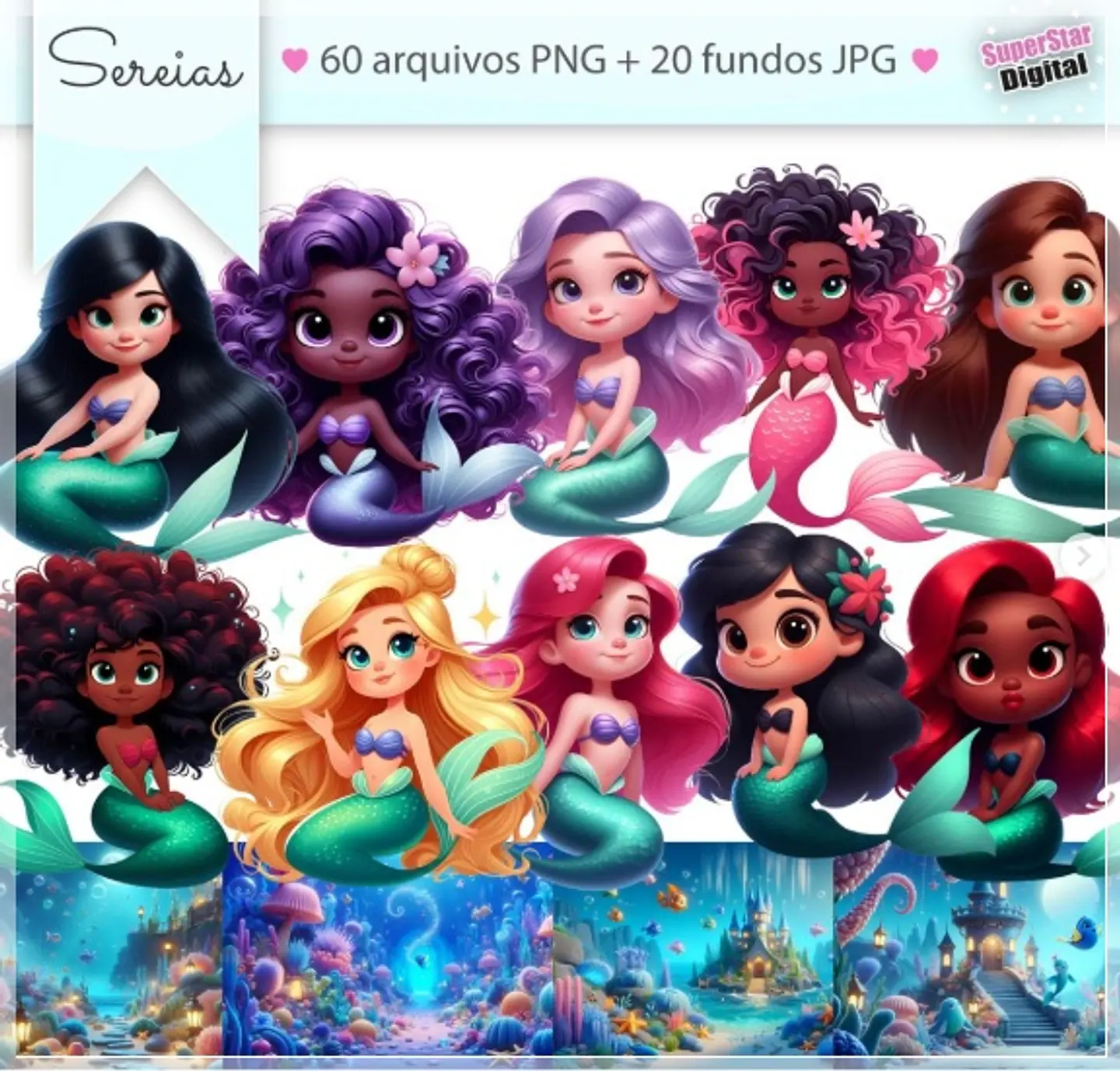 Kit Digital Sereias 62 1