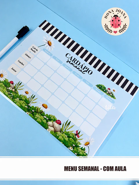 Encadernação - Cardápio Menu Semanal Dona Joana